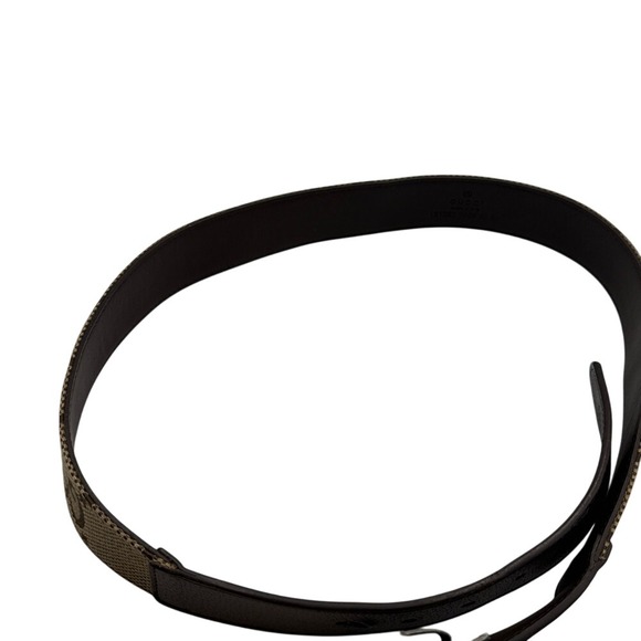 Gucci GG Marmont Belt Beige Canvas Brown‎ Leather Gold GG Buckle Women's SZ 80CM - Picture 11 of 12